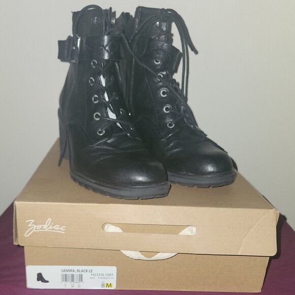 Zodiac Gemma Black Combat Boots - Picture 7 of 7